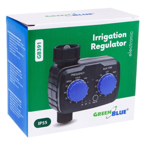 Elektroniczny sterownik nawadniania GreenBlue, programator, zasilanie 2x 1,5V AA, GB391 Elektroniczny sterownik nawadniania GreenBlue, programator, zasilanie 2x 1,5V AA, GB391