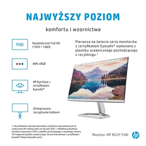 Monitor HP M22f 21,5"FHD IPS 5ms 300nits 75Hz VGA HDMI Monitor HP M22f 21,5"FHD IPS 5ms 300nits 75Hz VGA HDMI