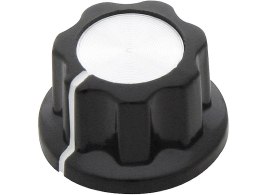 8806# Gałka potencjometru bakelitowa średnica24mm czarna/srebrna