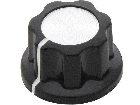 8806# Gałka potencjometru bakelitowa średnica24mm czarna/srebrna