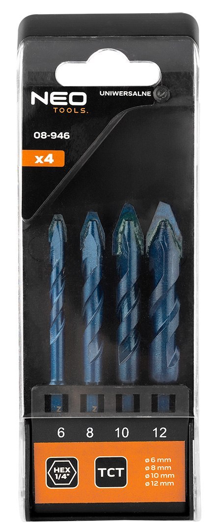 Zestaw wierteł uniwersalnych HEX 6,8,10,12 mm Zestaw wierteł uniwersalnych HEX 6,8,10,12 mm