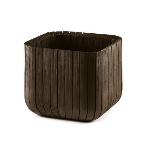 Doniczka Keter Cube Wood Planter M brązowa Doniczka Keter Cube Wood Planter M brązowa