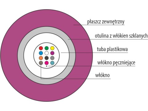 Kabel światłowodowy OM4 B2ca U-DQ(ZN)BH uniwersalny trudnopalny "FireHardy" MM 12G 50/125 LSOH ALANTEC Kabel światłowodowy OM4 B2ca U-DQ(ZN)BH uniwersalny trudnopalny "FireHardy" MM 12G 50/125 LSOH ALANTEC