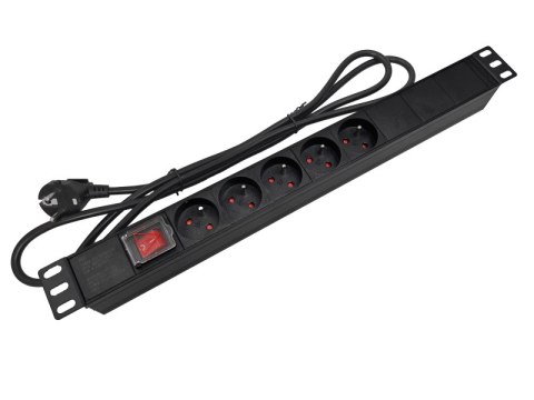 Listwa zasilająca 19" 230V - 5 gniazd (typu E - CEE 7/5), z wyłącznikiem LED, kabel 1,8m CEE 7/7 ALANTEC Listwa zasilająca 19" 230V - 5 gniazd (typu E - CEE 7/5), z wyłącznikiem LED, kabel 1,8m CEE 7/7 ALANTEC