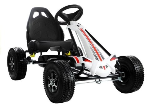 Gokart Biało-Czarny Monster Na Pedały Pompowane Koła Gokart Biało-Czarny Monster Na Pedały Pompowane Koła