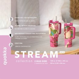 Quokka Stream - Kubek termiczny ze stali nierdzewnej 950 ml ze słomką (Black)