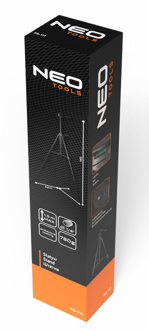 Statyw stalowy z powłoką elektrofoteryczną 1.5 m 1/4" do laserów krzyżowych Statyw stalowy z powłoką elektrofoteryczną 1.5 m 1/4" do laserów krzyżowych