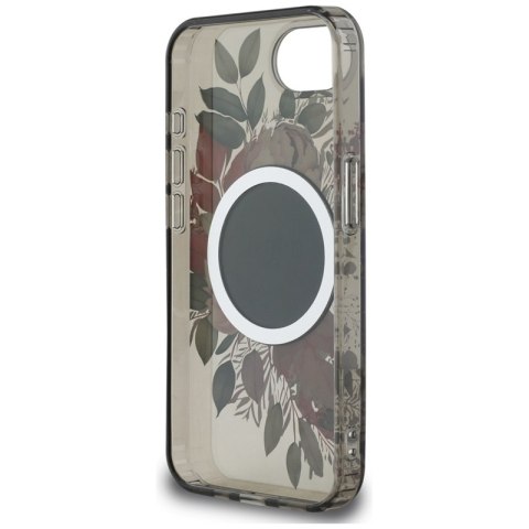 Guess IML Flowers MagSafe - Etui do iPhone 16e (czarny) Guess IML Flowers MagSafe - Etui do iPhone 16e (czarny)