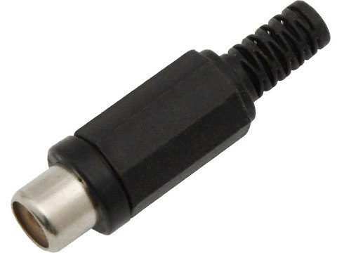 2021# Gniazdo rca na kabel czarne plastikowe
