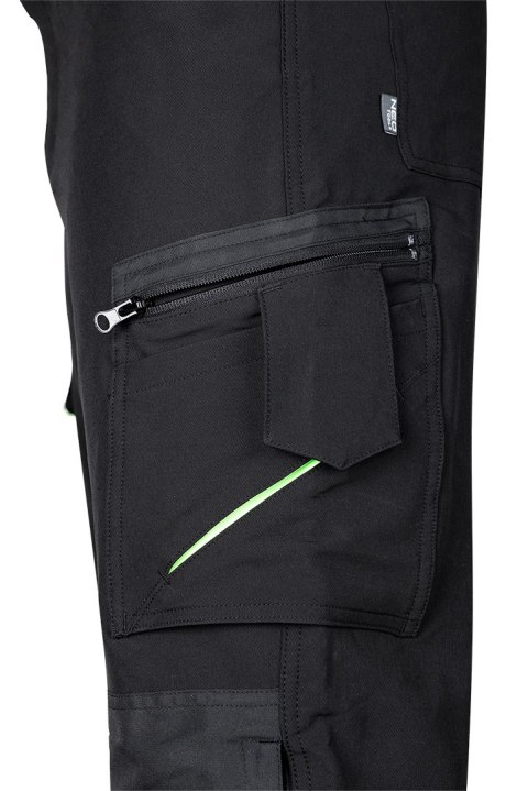 Spodnie robocze Mix&Match, 4 way stretch, czarno-zielone, rozmiar L Spodnie robocze Mix&Match, 4 way stretch, czarno-zielone, rozmiar L