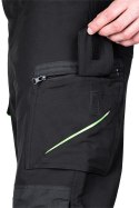 Spodnie robocze Mix&Match, 4 way stretch, czarno-zielone, rozmiar XXXL