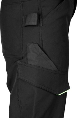 Spodnie robocze Mix&Match, 4 way stretch, czarno-zielone, rozmiar S