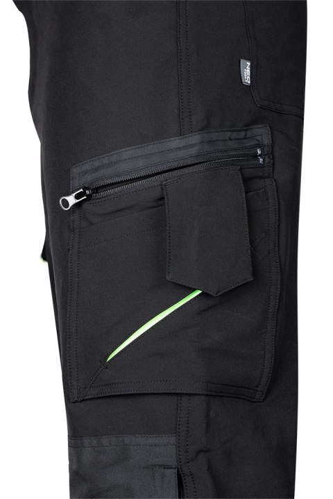 Spodnie robocze Mix&Match, 4 way stretch, czarno-zielone, rozmiar S Spodnie robocze Mix&Match, 4 way stretch, czarno-zielone, rozmiar S