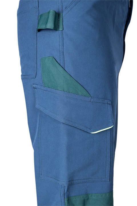 Spodnie robocze Mix&Match, 4 way stretch, granatowo-zielone, rozmiar M Spodnie robocze Mix&Match, 4 way stretch, granatowo-zielone, rozmiar M