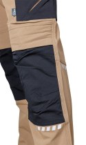 Spodnie robocze Mix&Match, 4 way stretch, z kaburami, Cordura, beżowo-czarne, rozmiar XL
