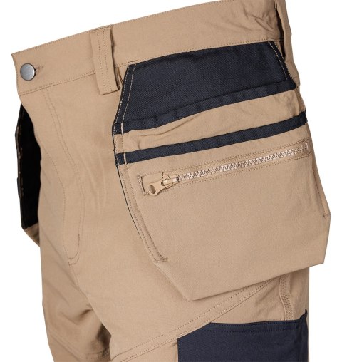 Spodnie robocze Mix&Match, 4 way stretch, z kaburami, Cordura, beżowo-czarne, rozmiar XXL Spodnie robocze Mix&Match, 4 way stretch, z kaburami, Cordura, beżowo-czarne, rozmiar XXL