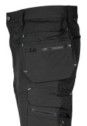 Spodnie robocze Mix&Match, 4 way stretch, z kaburami, Cordura, czarne, rozmiar XL