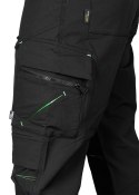 Spodnie robocze Mix&Match, 4 way stretch, z kaburami, Cordura, czarne, rozmiar XL
