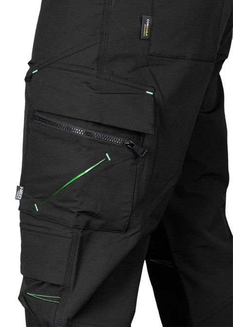 Spodnie robocze Mix&Match, 4 way stretch, z kaburami, Cordura, czarne, rozmiar XL Spodnie robocze Mix&Match, 4 way stretch, z kaburami, Cordura, czarne, rozmiar XL