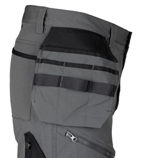 Spodnie robocze Mix&Match, 4 way stretch, z kaburami, Cordura, szaro-czarne, rozmiar L Spodnie robocze Mix&Match, 4 way stretch, z kaburami, Cordura, szaro-czarne, rozmiar L