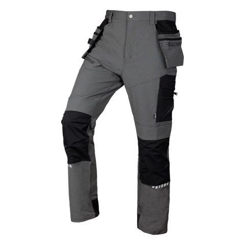 Spodnie robocze Mix&Match, 4 way stretch, z kaburami, Cordura, szaro-czarne, rozmiar XL Spodnie robocze Mix&Match, 4 way stretch, z kaburami, Cordura, szaro-czarne, rozmiar XL
