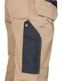 Spodnie robocze Mix&Match, 4 way stretch, z kaburami, wzmocnienia z Cordury, beżowo-czarne, rozmiar