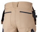 Spodnie robocze Mix&Match, 4 way stretch, z kaburami, wzmocnienia z Cordury, beżowo-czarne, rozmiar