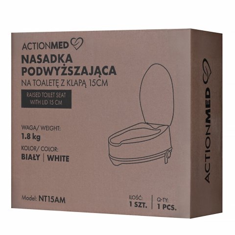 Nasadka podwyższająca na toaletę z klapą 15cm Nasadka podwyższająca na toaletę z klapą 15cm