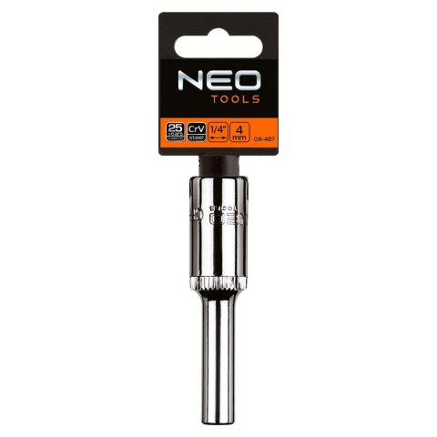 Nasadka sześciokątna długa 1/4", 4 mm Nasadka sześciokątna długa 1/4", 4 mm