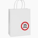 BSTech Torba Papierowa z rączką biała 320x110x250 25 szt 120 gsm