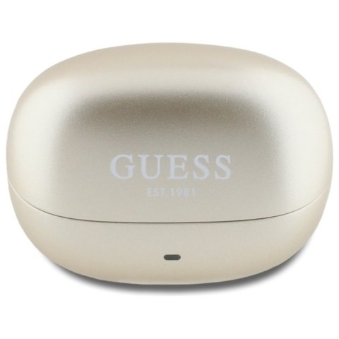 Guess Capsule Printed Logo - Słuchawki Bluetooth TWS ANC & ENC + etui ładujące (złoty) Guess Capsule Printed Logo - Słuchawki Bluetooth TWS ANC & ENC + etui ładujące (złoty)
