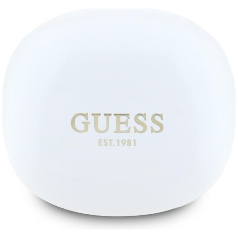 Guess Flat Classic Logo Electroplated - Słuchawki TWS + etui ładujące (biały) Guess Flat Classic Logo Electroplated - Słuchawki TWS + etui ładujące (biały)