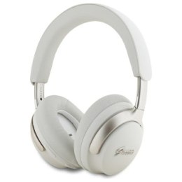 Guess Metal Script Logo - Bezprzewodowe słuchawki nauszne Bluetooth ANC + ENC (beżowy)