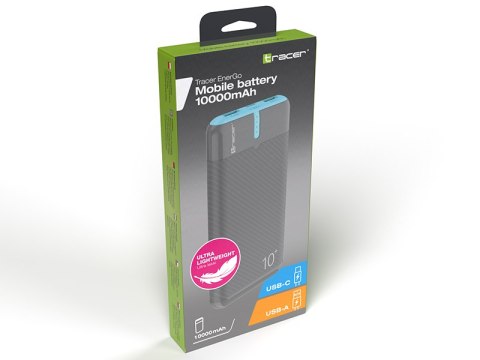 Power bank TRACER EnerGo 10000mAh gray/blue Power bank TRACER EnerGo 10000mAh gray/blue