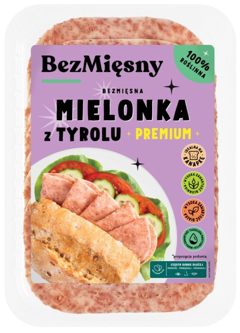MIELONKA TYROLSKA ROŚLINNA PLASTRY 100 g - BEZMIĘSNY MIELONKA TYROLSKA ROŚLINNA PLASTRY 100 g - BEZMIĘSNY