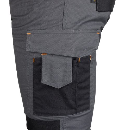 Spodnie robocze Mix&Match, Canvas, wzmocnienia z Cordury, szaro-czarne, rozmiar M Spodnie robocze Mix&Match, Canvas, wzmocnienia z Cordury, szaro-czarne, rozmiar M