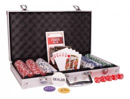 Żetony do pokera w walizce aluminiowej 300 sztuk