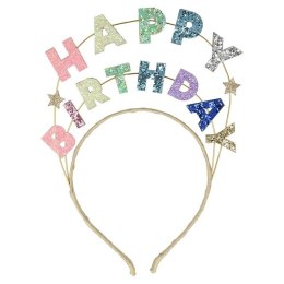 Opaska do włosów happy birthday brokatowa