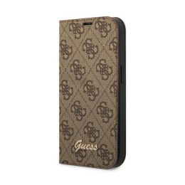 Guess 4G Metal Camera Outline Booktype Case - Etui iPhone 14 Pro (brązowy)