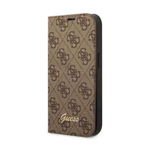 Guess 4G Metal Camera Outline Booktype Case - Etui iPhone 14 Pro (brązowy) Guess 4G Metal Camera Outline Booktype Case - Etui iPhone 14 Pro (brązowy)