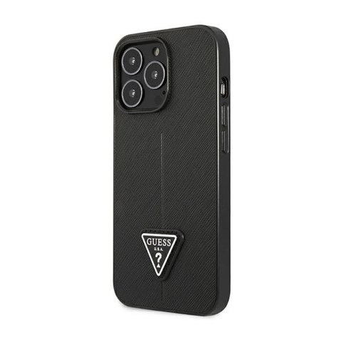 Guess Saffiano Triangle Logo Case - Etui iPhone 14 Pro Max (czarny) Guess Saffiano Triangle Logo Case - Etui iPhone 14 Pro Max (czarny)