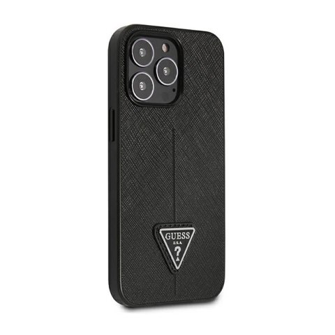 Guess Saffiano Triangle Logo Case - Etui iPhone 14 Pro Max (czarny) Guess Saffiano Triangle Logo Case - Etui iPhone 14 Pro Max (czarny)