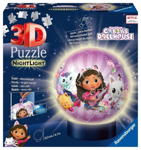 Puzzle 3d Świecąca kula koci domek gabi Puzzle 3d Świecąca kula koci domek gabi