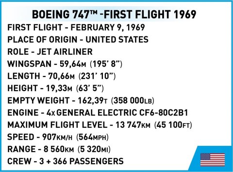 Klocki boeing 747 first flight 1969 Klocki boeing 747 first flight 1969