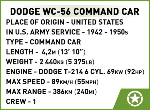 Klocki dodge wc-56 command car Klocki dodge wc-56 command car