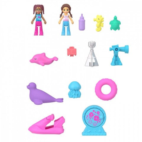 Zestaw figurek polly pocket akwarium delfina zestaw kompaktowy Zestaw figurek polly pocket akwarium delfina zestaw kompaktowy