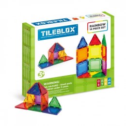 Klocki magnetyczne tileblox zestaw tęczowy 14 elementów