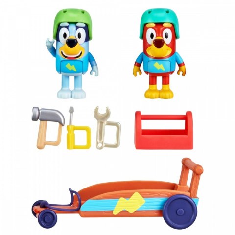 Zestaw figurek bluey gokart + 2 figurki piesków Zestaw figurek bluey gokart + 2 figurki piesków