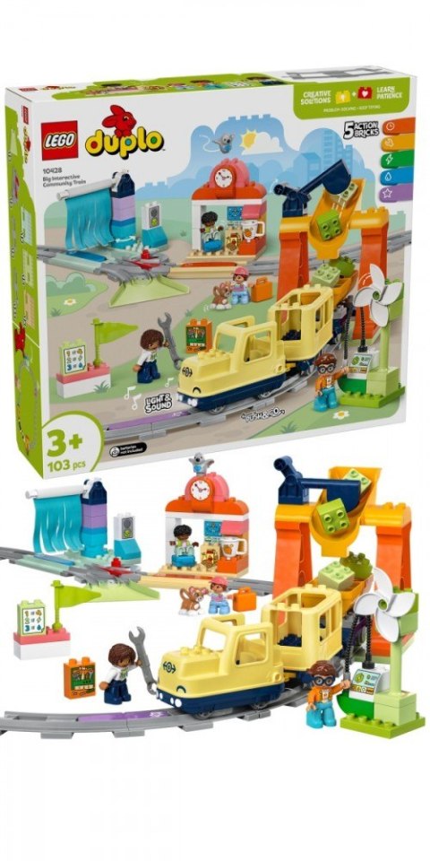 Klocki duplo 10428 duży interaktywny pociąg miejski Klocki duplo 10428 duży interaktywny pociąg miejski