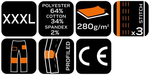 Spodnie robocze Mix&Match, szaro-czarne, rozmiar XXXL Spodnie robocze Mix&Match, szaro-czarne, rozmiar XXXL